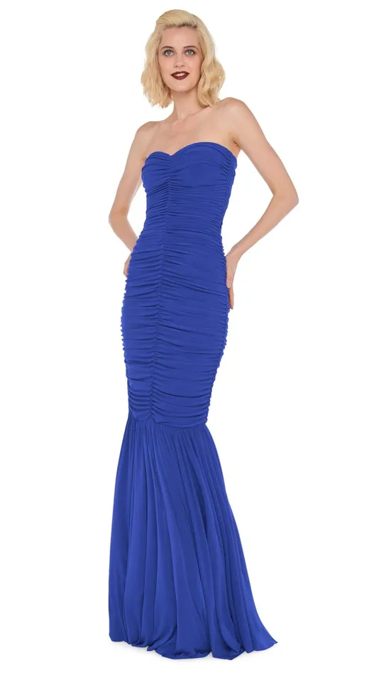 Norma Kamali Dresses SLINKY FISHTAIL GOWN Cobalt 8211 Clothing