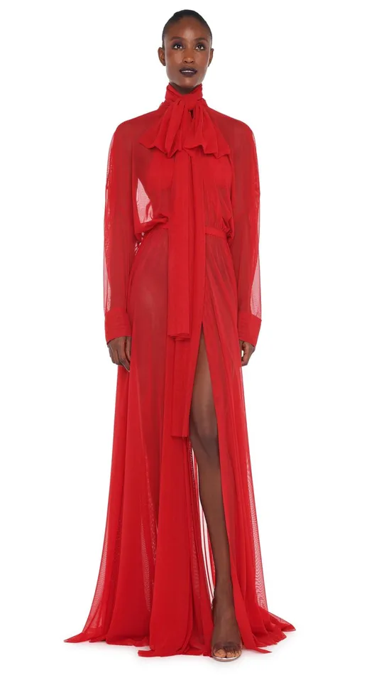 Norma Kamali Dresses SUPER OS BF NK SHIRT GOWN Tiger Red 8211 Clothing