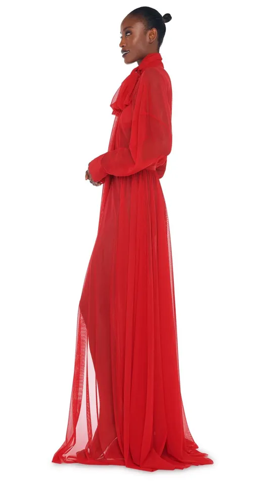 Norma Kamali Dresses SUPER OS BF NK SHIRT GOWN Tiger Red 8211 Clothing