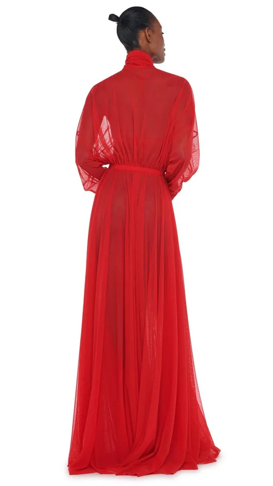 Norma Kamali Dresses SUPER OS BF NK SHIRT GOWN Tiger Red 8211 Clothing