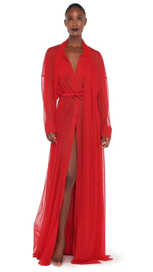 Norma Kamali Dresses SUPER OS BF NK SHIRT GOWN Tiger Red 8211 Clothing