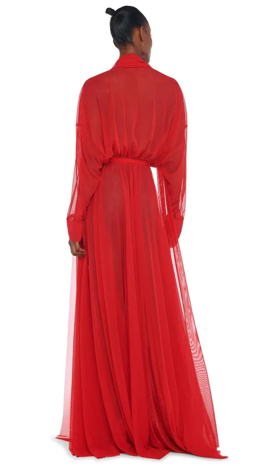 Norma Kamali Dresses SUPER OS BF NK SHIRT GOWN Tiger Red 8211 Clothing