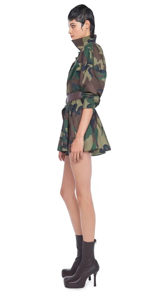 Norma Kamali Dresses SUPER OS BF NK SHIRT MINI DRESS Camo 8211 Clothing