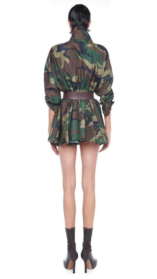 Norma Kamali Dresses SUPER OS BF NK SHIRT MINI DRESS Camo 8211 Clothing