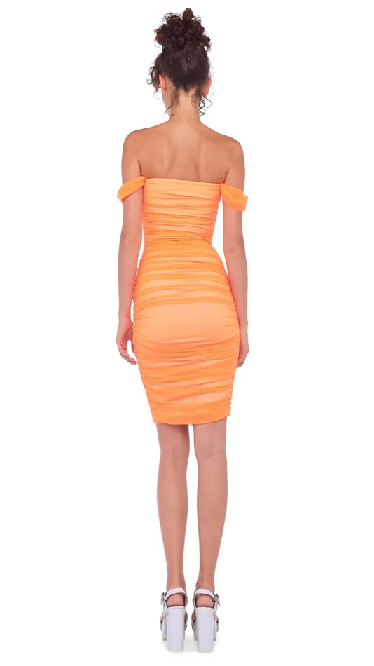 Norma Kamali Dresses WALTER DRESS W WING SLEEVE Neon Orange 8211 Clothing