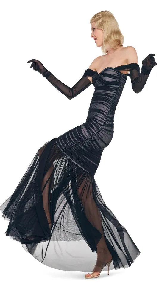 Norma Kamali Dresses WALTER FISHTAIL GOWN Blacksnow White 8211 Clothing