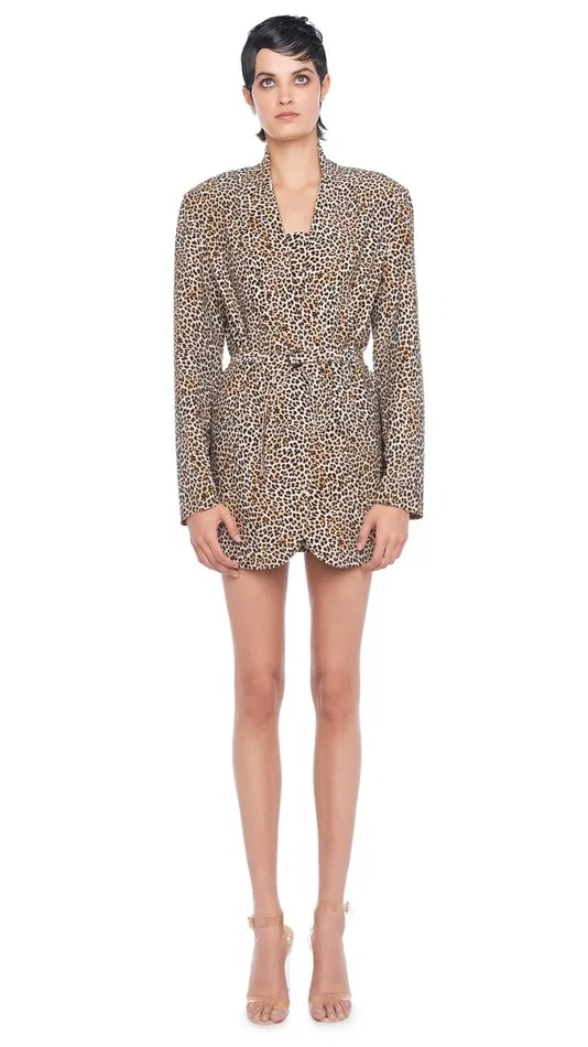Norma Kamali Jackets OVERSIZED SINGLE BREASTED JACKET Bb Leopard 8211 Clothing