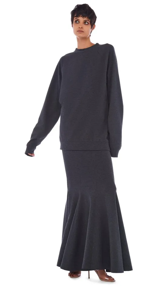 Norma Kamali Tops OS RAGLAN SLEEVE MINI DRESS Dark Heather Grey 8211 Clothing Norma Kamali Tops OS RAGLAN SLEEVE MINI DRESS Dark Heather Grey 8211 Clothing
