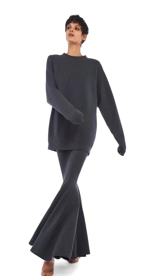 Norma Kamali Tops OS RAGLAN SLEEVE MINI DRESS Dark Heather Grey 8211 Clothing Norma Kamali Tops OS RAGLAN SLEEVE MINI DRESS Dark Heather Grey 8211 Clothing