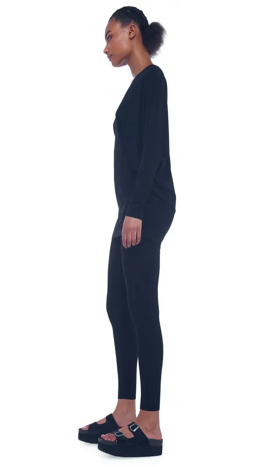 Norma Kamali Tops V NECK DOLMAN TOP Black 8211 Clothing