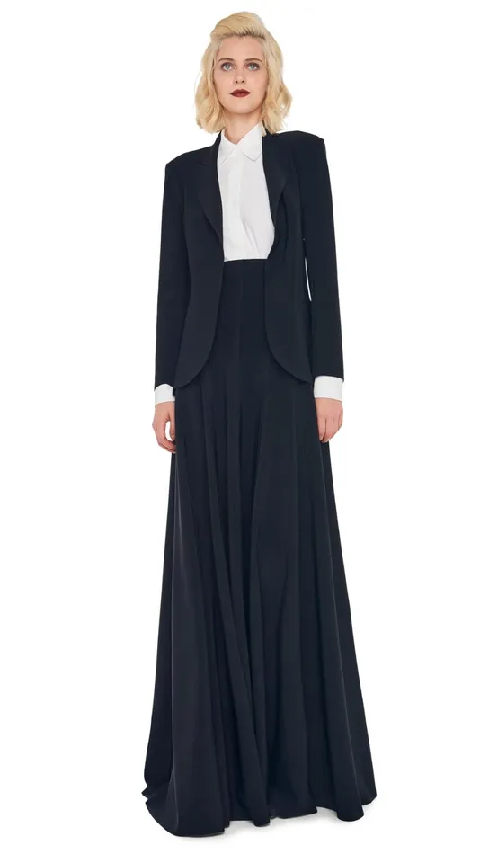 Norma Kamali Wardrobe LONG GRACE SKIRT With CLASSIC SINGLE BREASTED JACKET 8211 Clothing Norma Kamali Wardrobe LONG GRACE SKIRT With CLASSIC SINGLE BREASTED JACKET 8211 Clothing