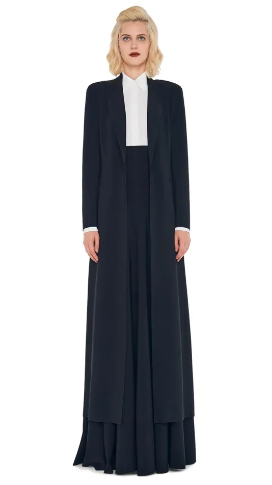 Norma Kamali Wardrobe LONG GRACE SKIRT With SINGLE BREASTED COAT 8211 Clothing Norma Kamali Wardrobe LONG GRACE SKIRT With SINGLE BREASTED COAT 8211 Clothing