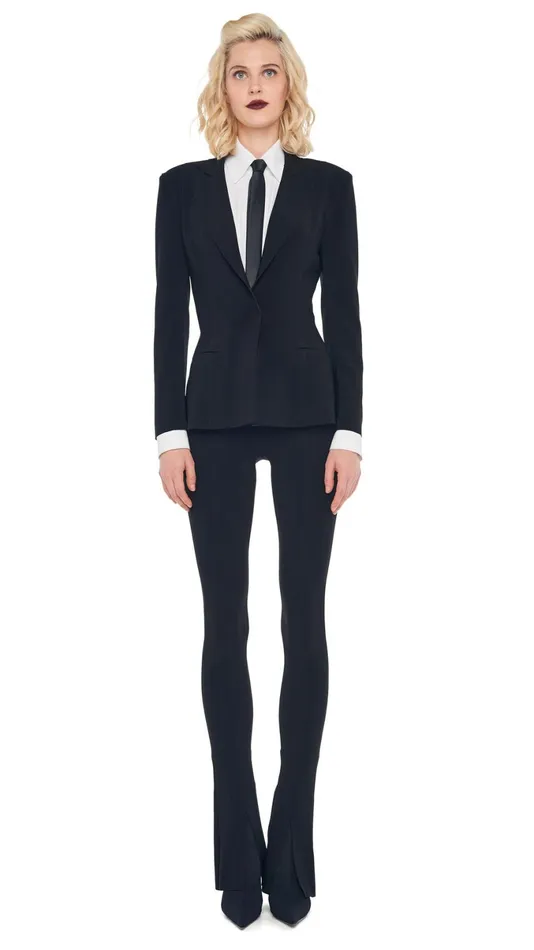 Norma Kamali Wardrobe SPAT LEGGING With SINGLE BREASTED BOY FIT JACKET 8211 Clothing