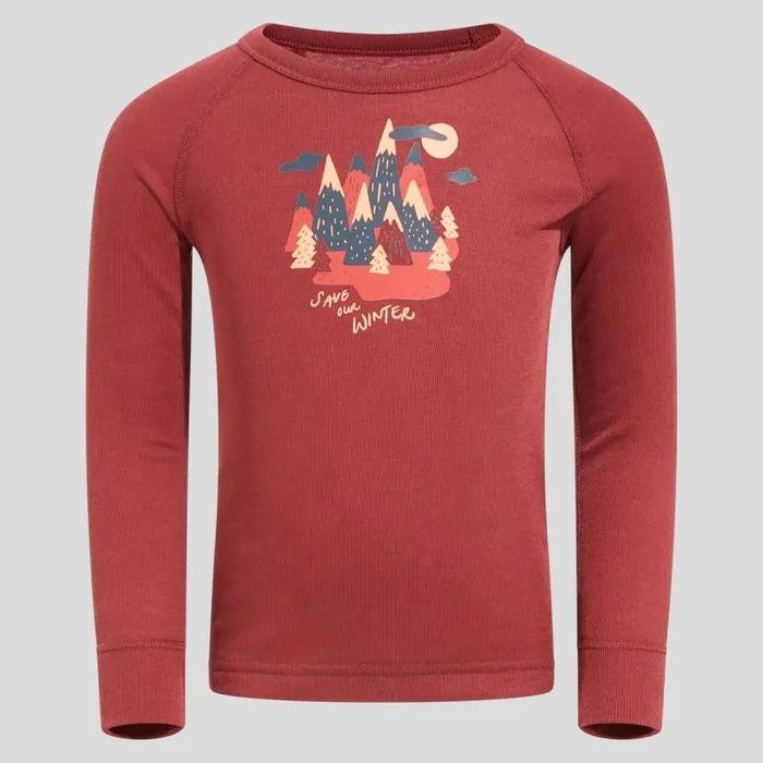 Odlo Base Layers The Active Warm Base Layer Top Spiced Apple 8211 Kids