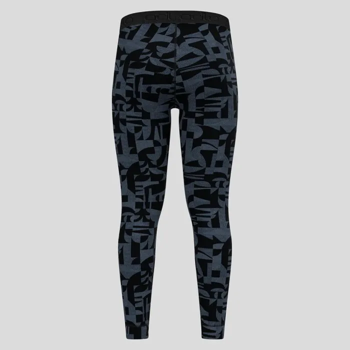 Odlo Base Layers The Natural Merino Warm Jacquard Base Layer Bottoms Provincial Blue 8211 Black 8211 Men