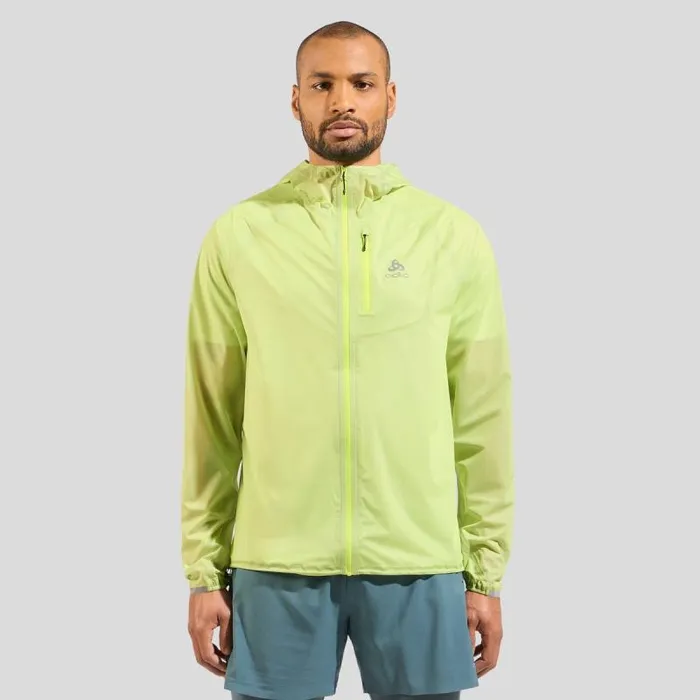 Odlo Jackets and Vests The Zeroweight Dual Dry Performance Knit Waterproof Running Jacket Sharp Green 8211 Men