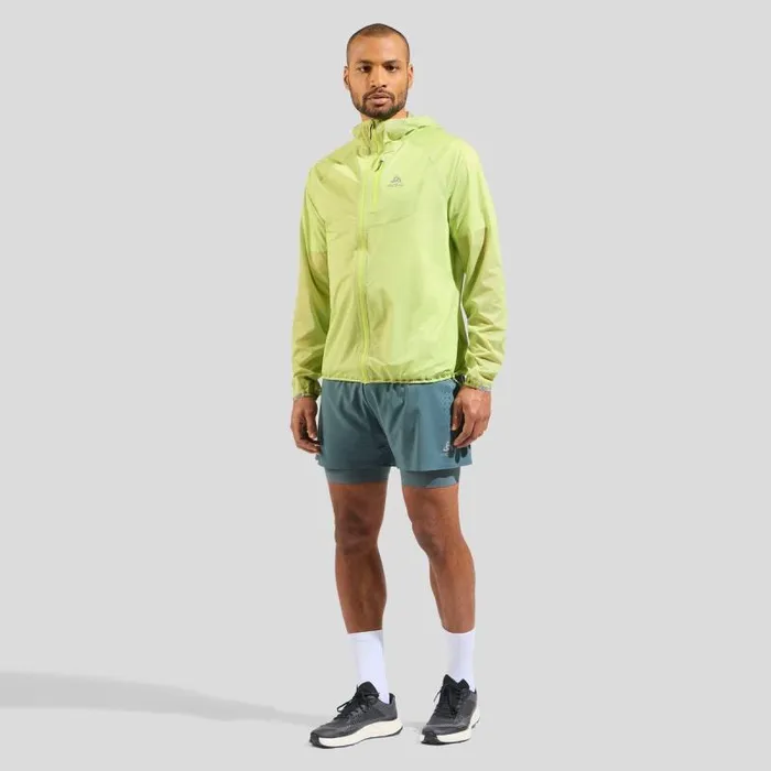 Odlo Jackets and Vests The Zeroweight Dual Dry Performance Knit Waterproof Running Jacket Sharp Green 8211 Men