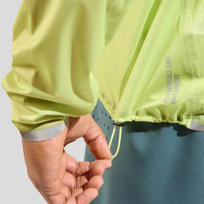 Odlo Jackets and Vests The Zeroweight Dual Dry Performance Knit Waterproof Running Jacket Sharp Green 8211 Men