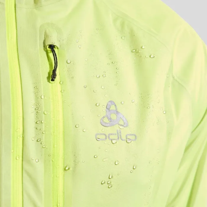 Odlo Jackets and Vests The Zeroweight Dual Dry Performance Knit Waterproof Running Jacket Sharp Green 8211 Men