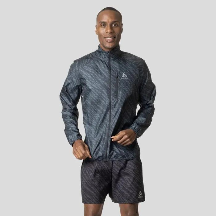 Odlo Jackets and Vests The Zeroweight Print Running Jacket Black 8211 Men