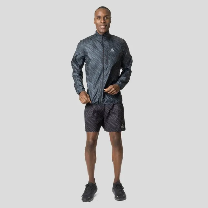 Odlo Jackets and Vests The Zeroweight Print Running Jacket Black 8211 Men