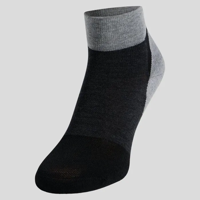 Odlo Socks The Performance Wool Quarter Hiking Socks Black 8211 New Odlo Graphite Grey 8211 WomenMen