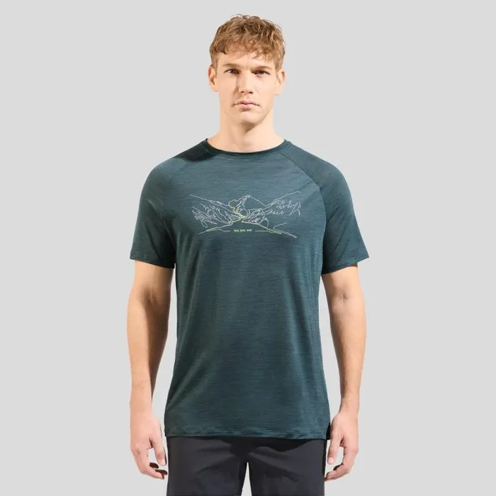 Odlo Tshirts and Polos Ascent Performance Wool 130 Run Bike Hike TShirt Dark Slate Melange 8211 Men Odlo Tshirts and Polos Ascent Performance Wool 130 Run Bike Hike TShirt Dark Slate Melange 8211 Men