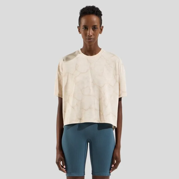 Odlo Tshirts and Polos The Active 365 Natural Blend Print TShirt Silver Cloud Melange 8211 Women