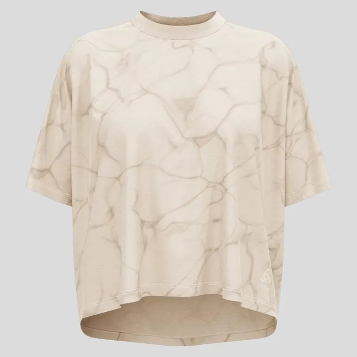 Odlo Tshirts and Polos The Active 365 Natural Blend Print TShirt Silver Cloud Melange 8211 Women