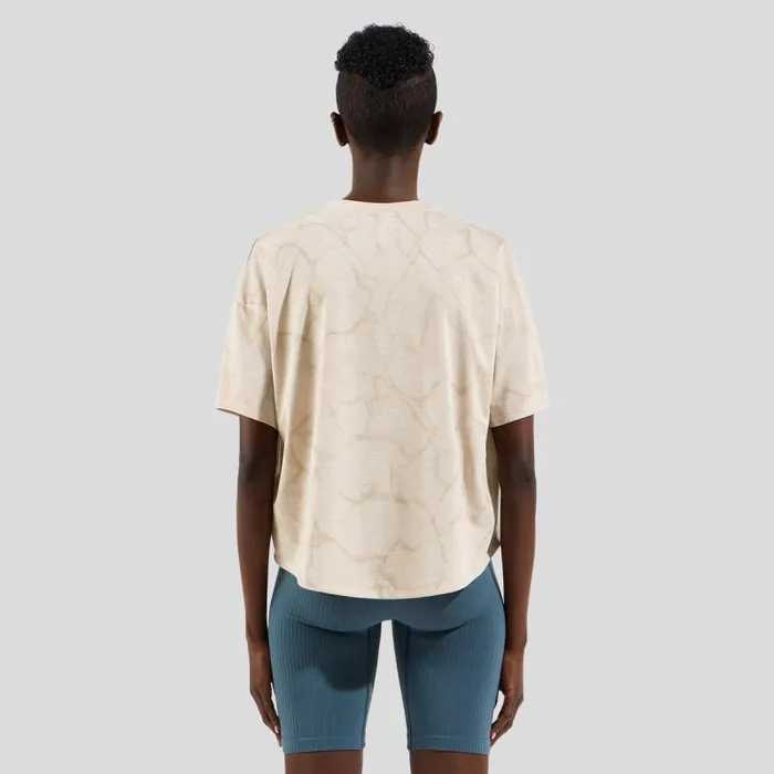 Odlo Tshirts and Polos The Active 365 Natural Blend Print TShirt Silver Cloud Melange 8211 Women