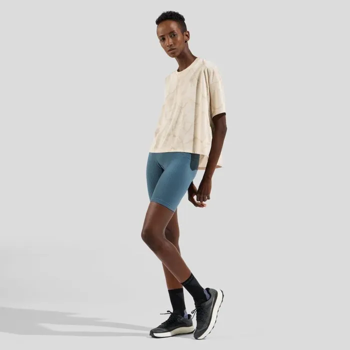 Odlo Tshirts and Polos The Active 365 Natural Blend Print TShirt Silver Cloud Melange 8211 Women