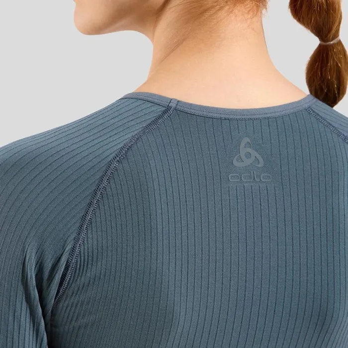 Odlo Tshirts and Polos The Active 365 Seamless Cropped Long Sleeve Training Shirt Dark Slate 8211 Women