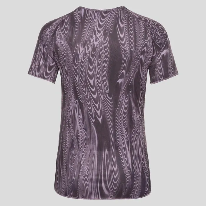 Odlo Tshirts and Polos The Run Easy Print TShirt Vintage Violet 8211 Aop Fw18 8211 Women
