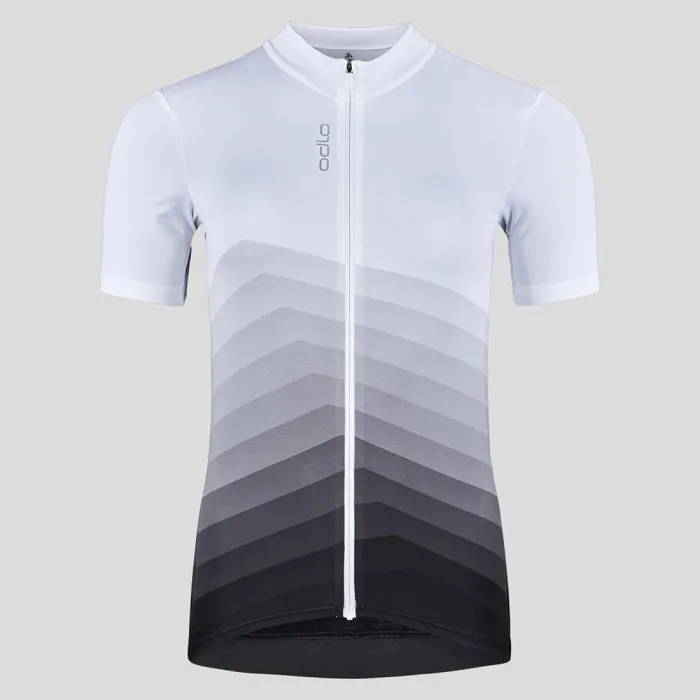 Odlo Tshirts and Polos The Zeroweight ChillTec Aero Print Jersey White 8211 Black 8211 Women
