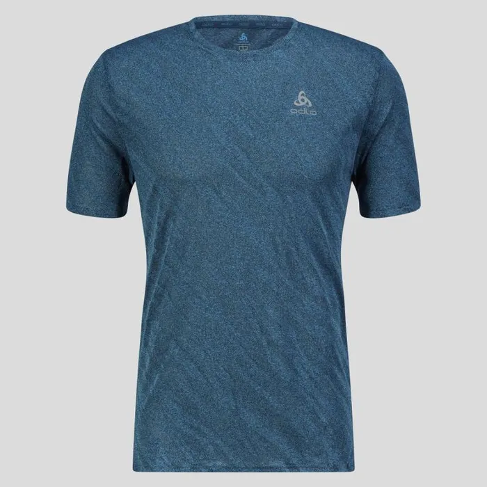 Odlo Tshirts and Polos The Zeroweight Engineered ChillTec Running TShirt Saxony Blue Melange 8211 Men