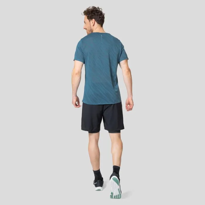Odlo Tshirts and Polos The Zeroweight Engineered ChillTec Running TShirt Saxony Blue Melange 8211 Men