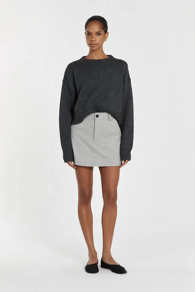 OLIVER CHARCOAL MARLE KNIT JUMPER Women DISSH Long Sleeved