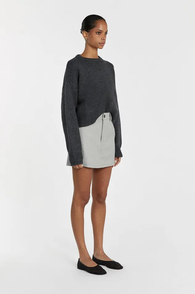 OLIVER CHARCOAL MARLE KNIT JUMPER Women DISSH Long Sleeved