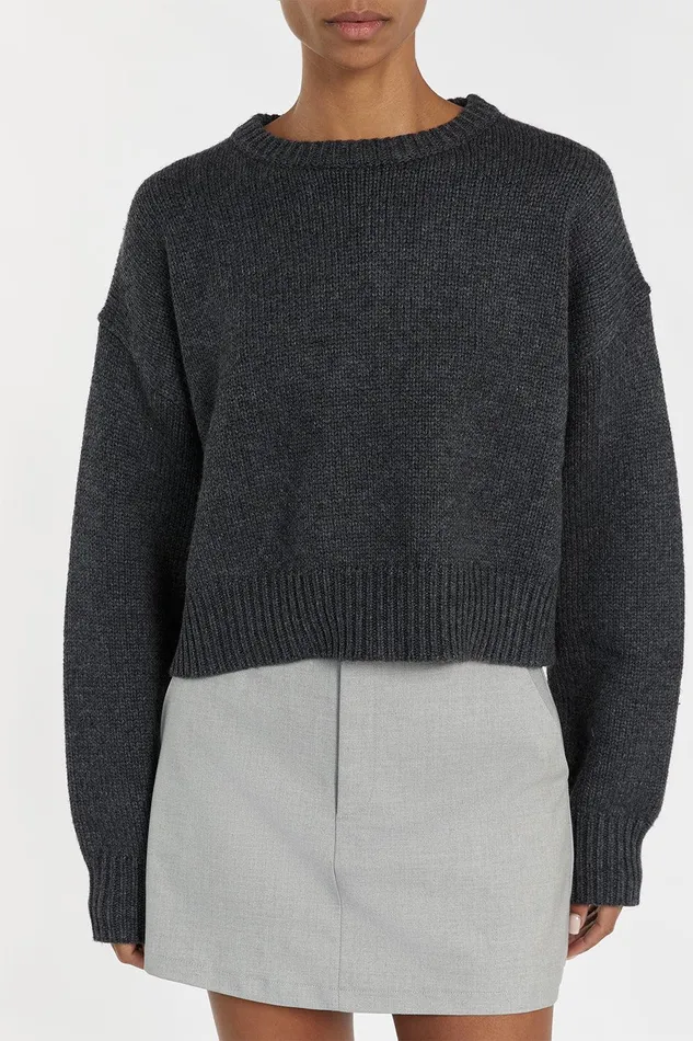 OLIVER CHARCOAL MARLE KNIT JUMPER Women DISSH Long Sleeved