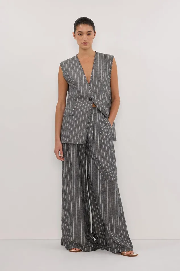 OLLIE SLATE STRIPE WIDE LEG PANT Women DISSH Pants