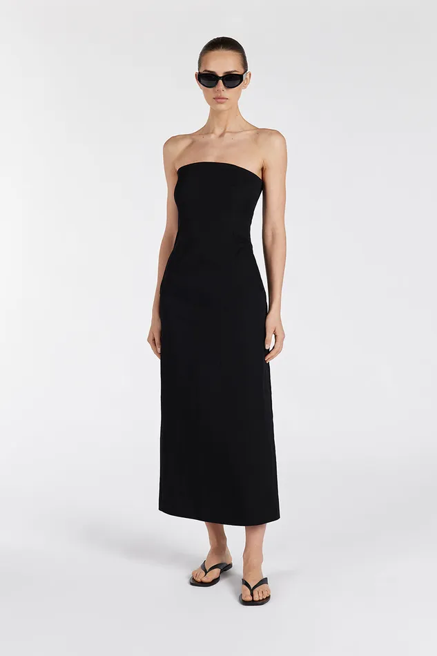 OPAL BLACK STRAPLESS MIDI DRESS Women DISSH Event Dresses
