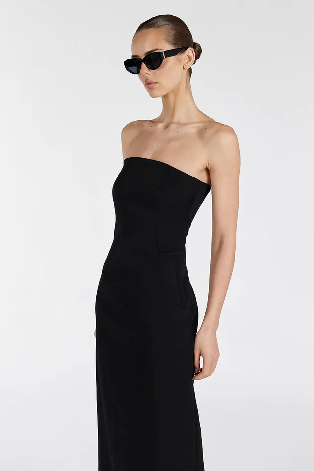 OPAL BLACK STRAPLESS MIDI DRESS Women DISSH Event Dresses