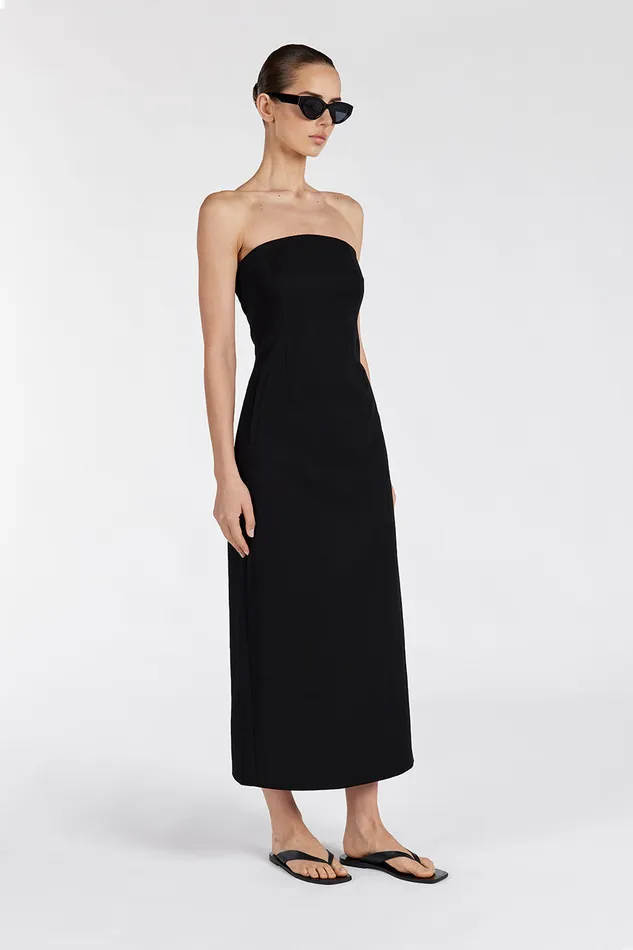 OPAL BLACK STRAPLESS MIDI DRESS Women DISSH Event Dresses