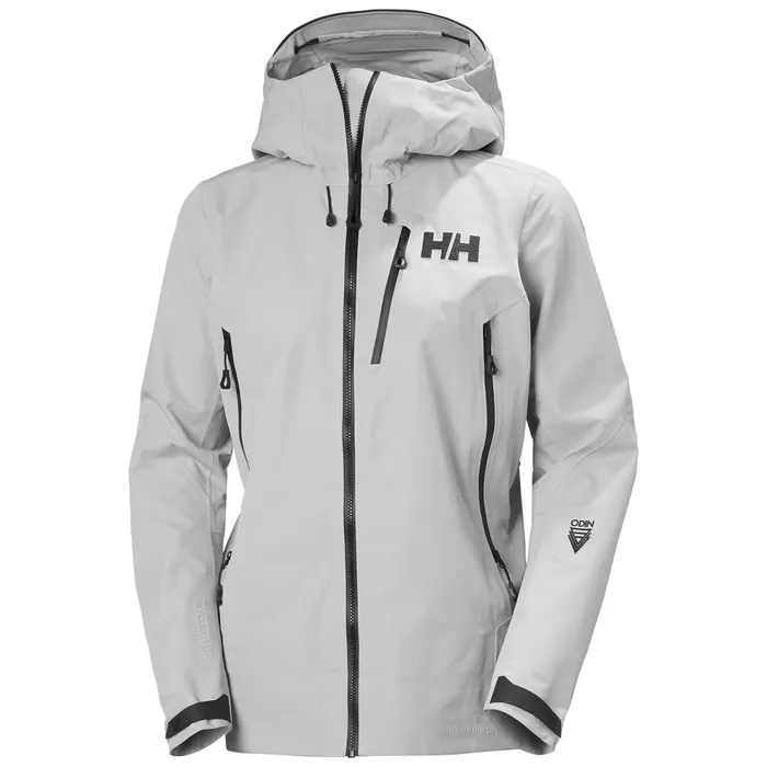 Outdoor and Hiking Jackets Women Helly Hansen W ODIN 9 WORLDS INFINITY SHELL JACKET 853 Grey Fog
