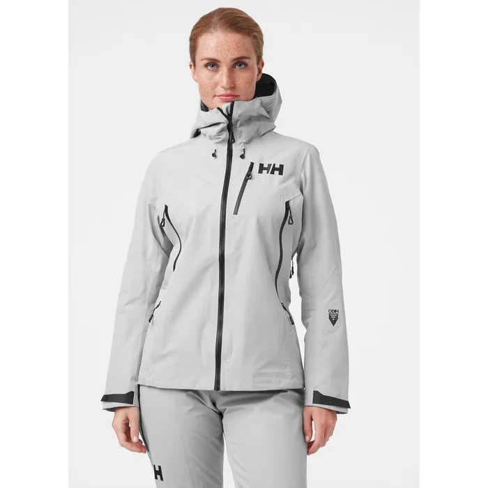 Outdoor and Hiking Jackets Women Helly Hansen W ODIN 9 WORLDS INFINITY SHELL JACKET 853 Grey Fog