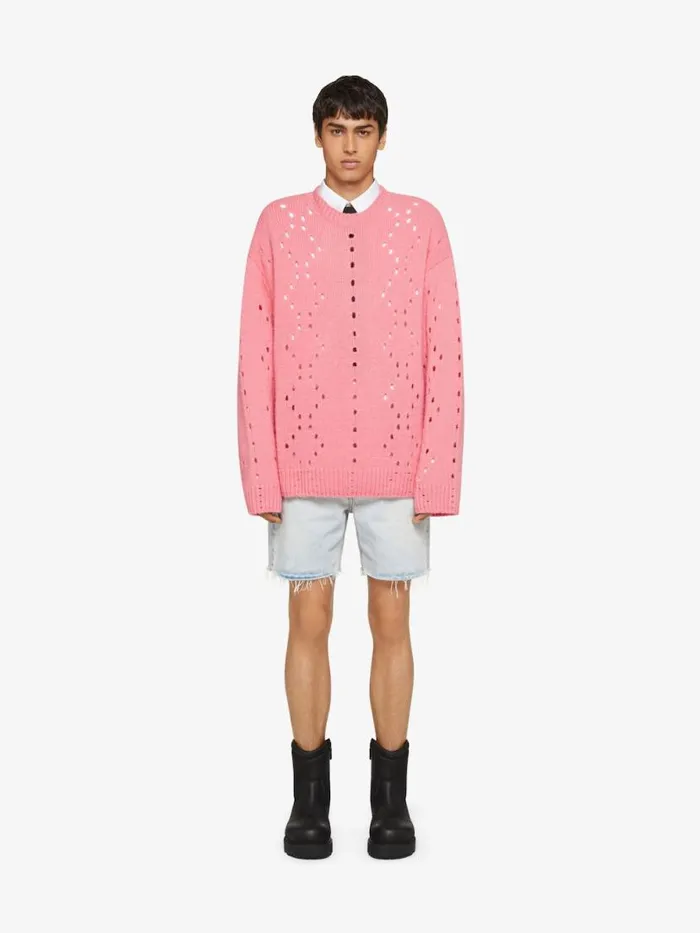 Oversized Sweater In Wool Flamingo Men Givenchy Sweaters
