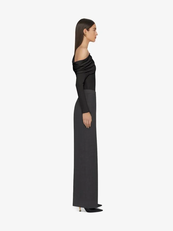 Oversized Tailored Pants In Wool Grey Mix Women Givenchy Pants and Shorts