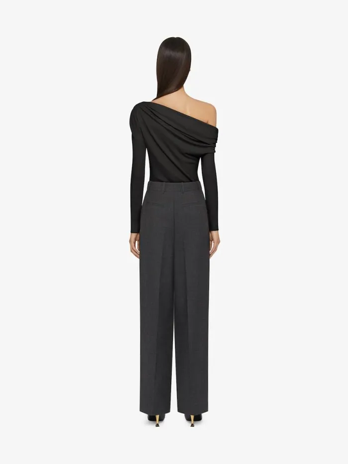 Oversized Tailored Pants In Wool Grey Mix Women Givenchy Pants and Shorts