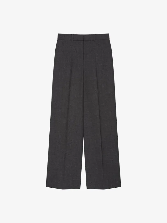 Oversized Tailored Pants In Wool Grey Mix Women Givenchy Pants and Shorts