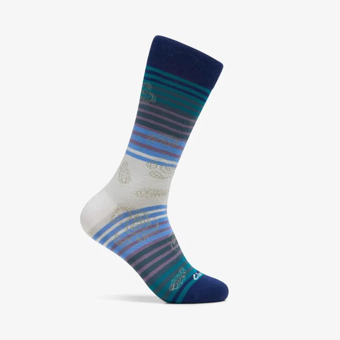 Paisley Stripe Bamboo Sock Deep Blue Men Clarks Accessories